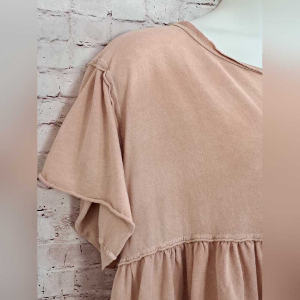 We The Free Babydoll Top 100% Cotton Large Blush - Picture 6 of 14